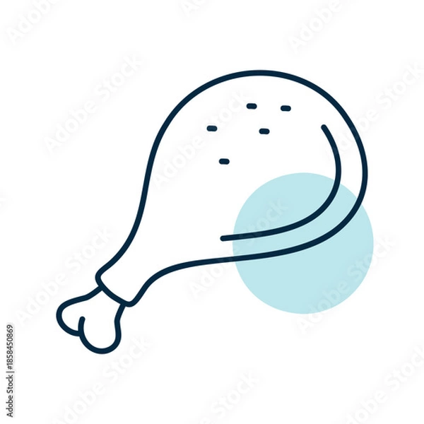 Obraz Roasted Chicken Drumstick Minimal Flat Icon