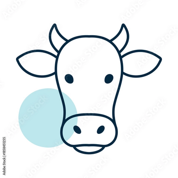 Obraz Cute Cow Head Minimal Flat Line Icon