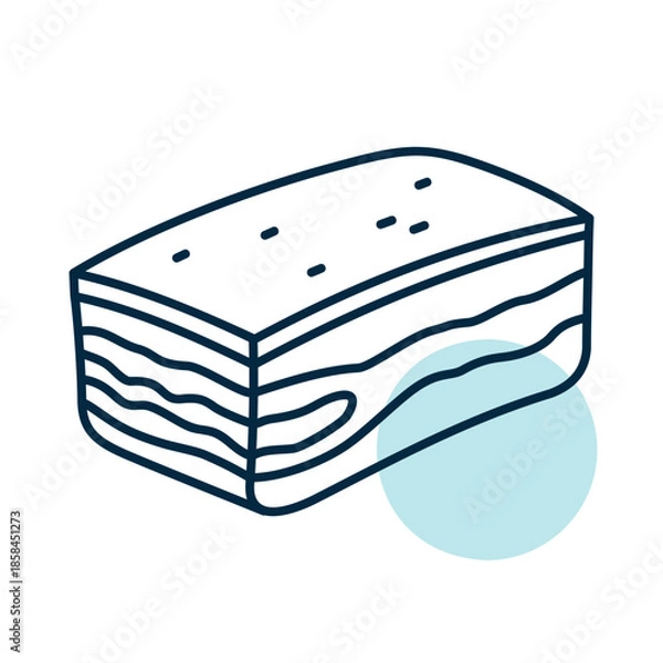 Obraz Slice of Pork Lard Minimal Flat Icon