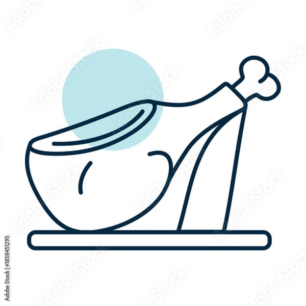 Obraz Jamon Cured Ham Minimal Flat Icon