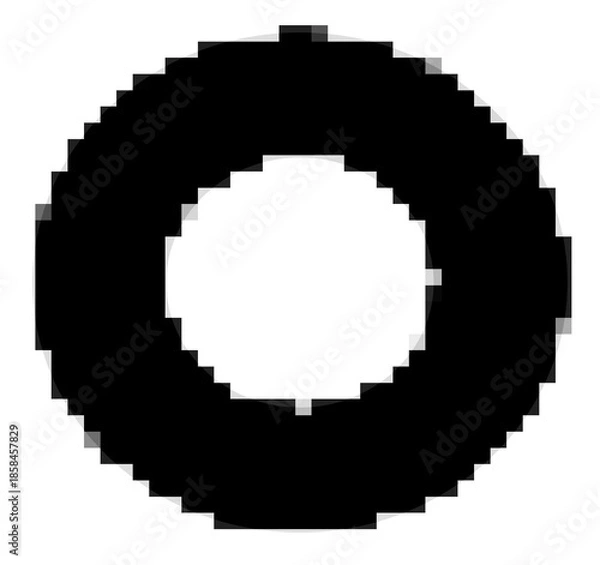 Obraz black donut pixel style