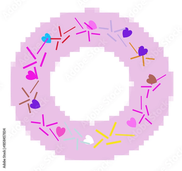 Obraz pixel taro donut