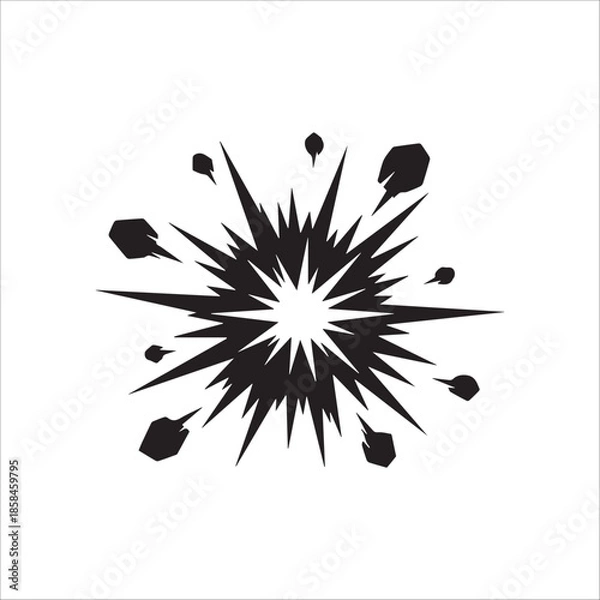 Obraz Vector explosion icon in black color flat style