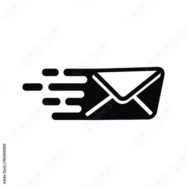 Fototapeta Fast Email Icon Moving Quickly