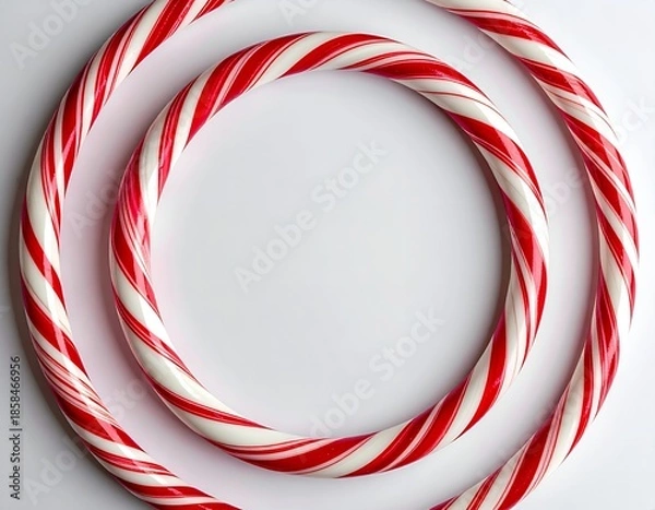 Obraz Candy Cane Swirl on White Background.