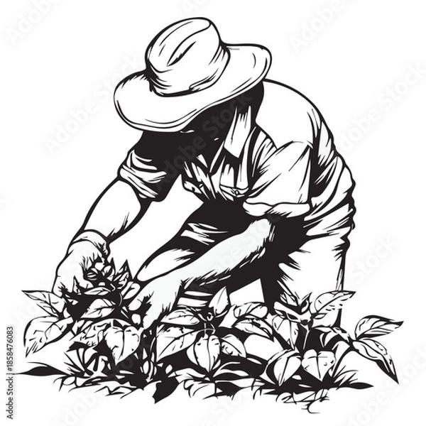 Obraz farmer in field