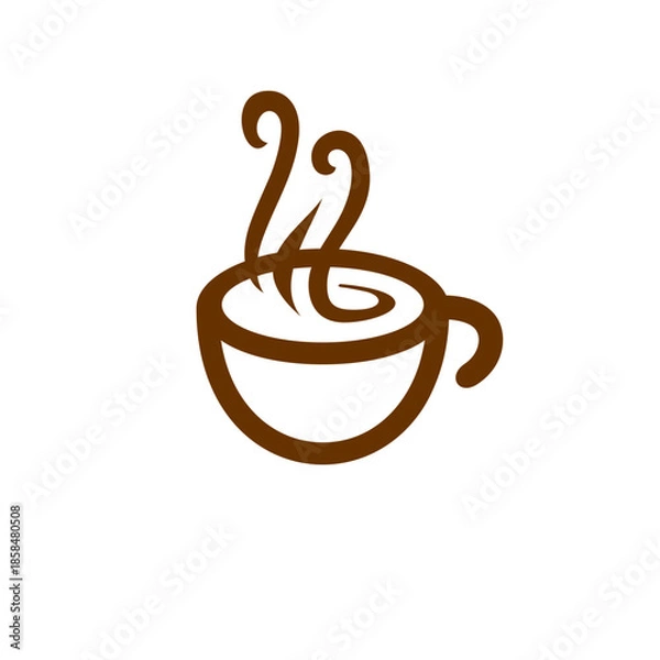 Obraz coffee cup rustic logo. classic roasted icon template