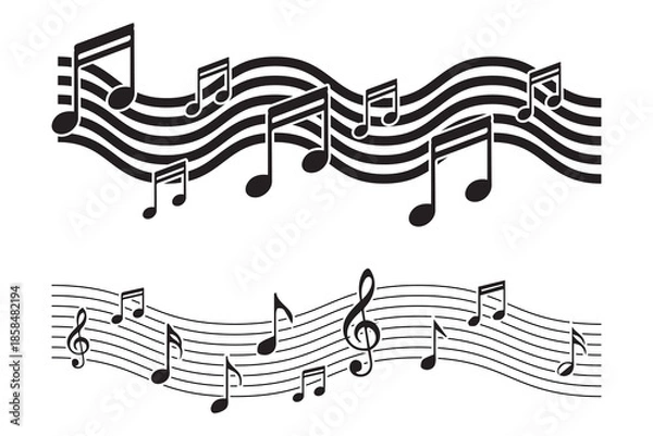 Obraz Music notes wave vector 6