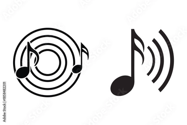 Obraz Music notes wave vector