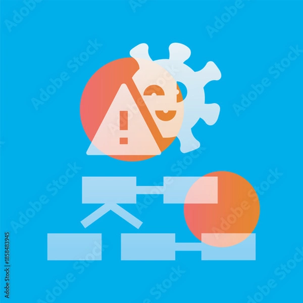 Obraz strategic planning glassmorphism illustration. Transparency blur elements.