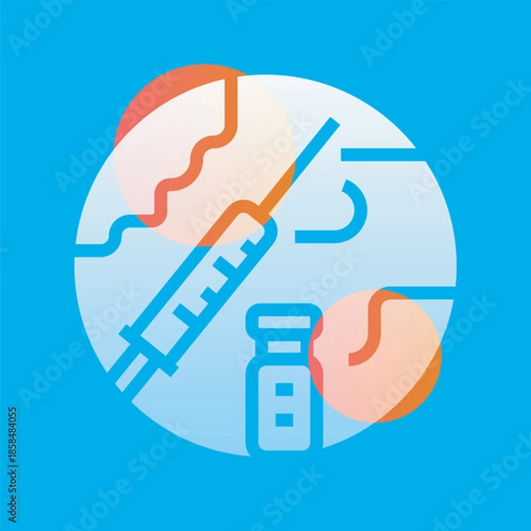 Obraz vaccination glassmorphism illustration. Transparency blur elements