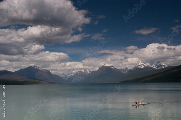 Fototapeta canoe, lake mcdonald