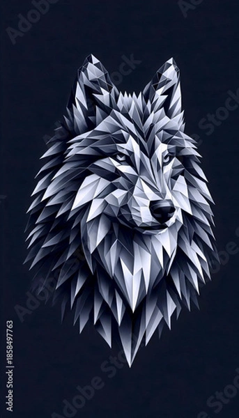 Obraz A polygonal wolf artwork, Ai generated image