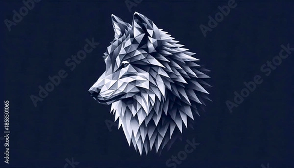 Obraz A polygonal wolf artwork, Ai generated image