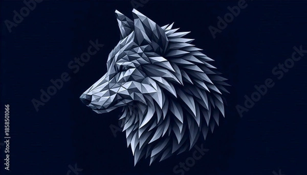 Obraz A polygonal wolf artwork, Ai generated image