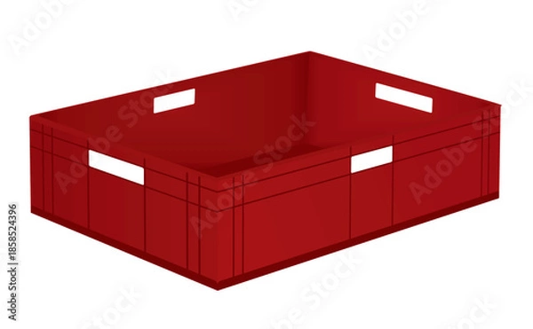 Fototapeta Empty plastic crate. vector illustration
