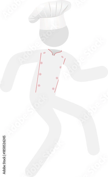 Obraz Cook icon in hurry.  vector illustration	