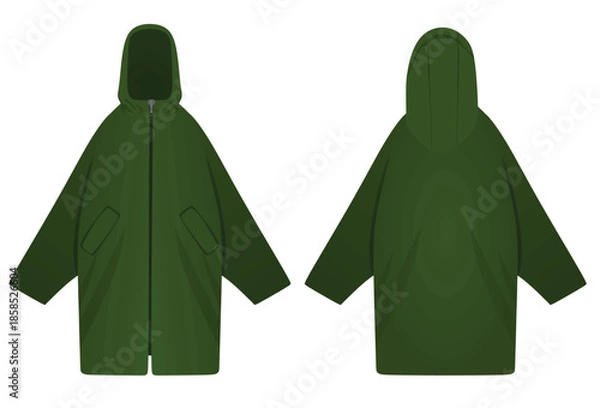 Obraz Green rain coat. vector illustration