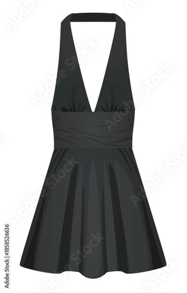 Obraz Black summer dress. vector illustration