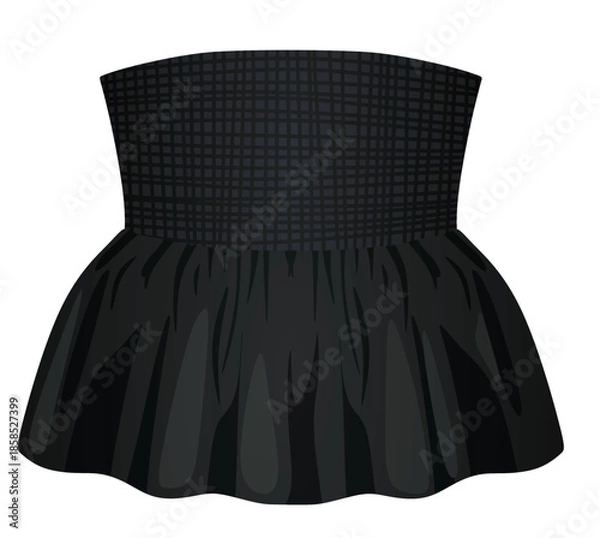 Obraz Black strapless t shirt. vector illustration