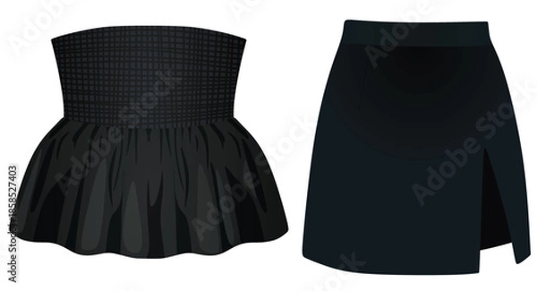 Obraz T shirt and mini skirt. vector