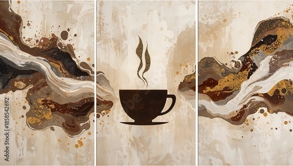 Obraz Abstract Coffee Aroma Triptych