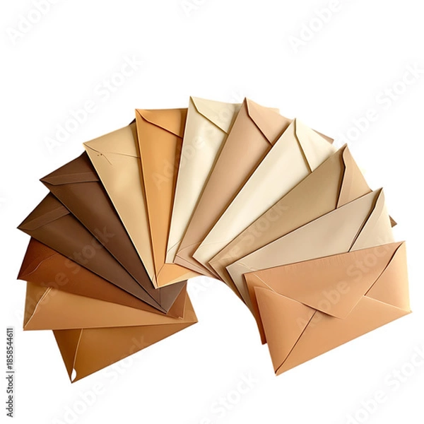 Obraz White envelopes arranged in a fan shape composition