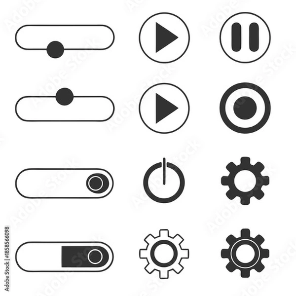 Obraz Control icons set