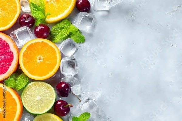 Obraz Refreshing Cocktail Ingredients in Negative Space