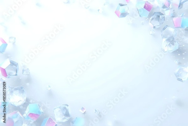 Obraz Iridescent Gem Cluster: Negative Space 3D Render