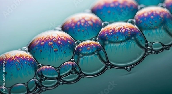 Fototapeta Iridescent Soap Bubbles Light Refraction