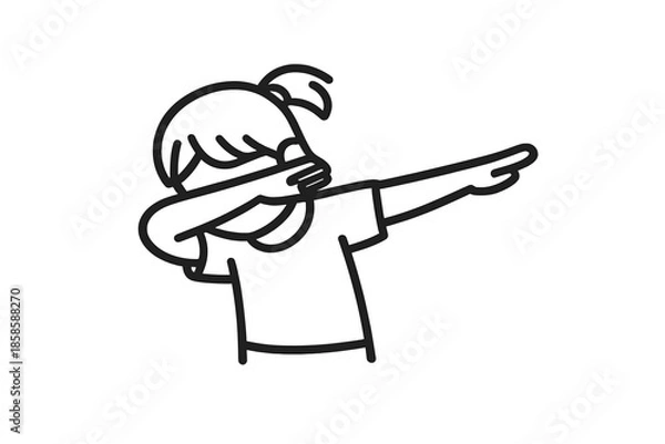 Fototapeta Child dabbing on a yellow background