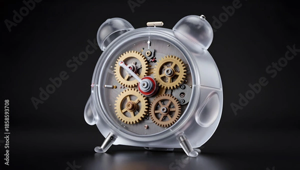 Obraz Transparent Timepiece with Clear Gears