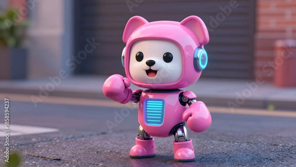 Obraz Pink Robotic Bear