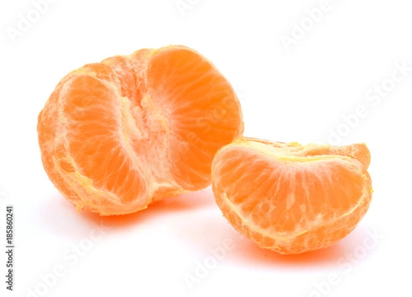 Obraz Orange mandarin or tangerine fruit isolated on white background