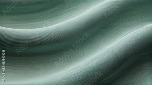 Obraz Soothing green abstract waves with soft lighting effect