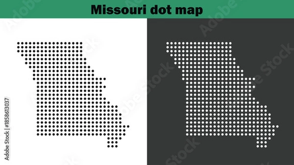 Fototapeta Missouri dot maps vector in the USA