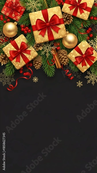Obraz christmas background with christmas tree