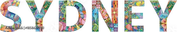 Obraz Female name SYDNEY. Vector decorative object