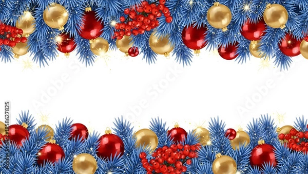 Obraz christmas balls on white background