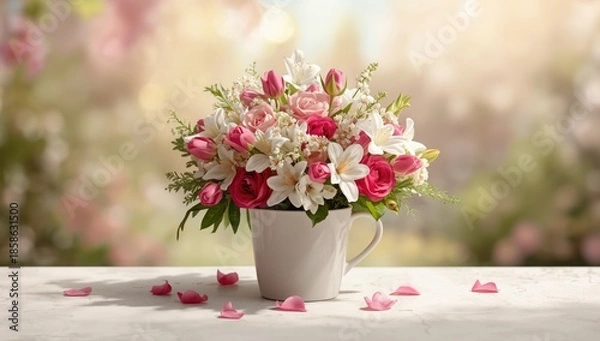 Obraz Colorful flower display arranged for Mothers Day, ideal for gifting or home decoration
