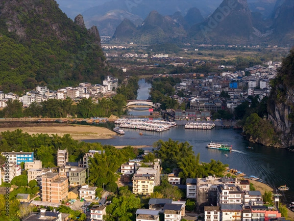 Obraz The Mountain Landscape in Yangshuo at Guilin