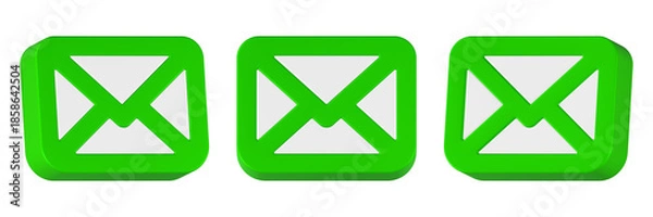 Obraz email post icon 3d render green color