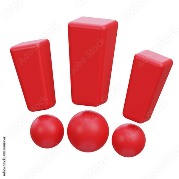 Obraz 3d exclamation mark icon