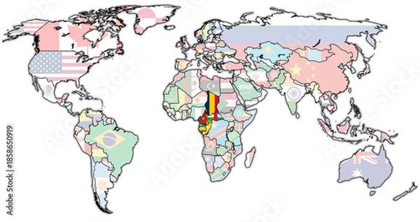 Obraz CEMAC member coutries on world map