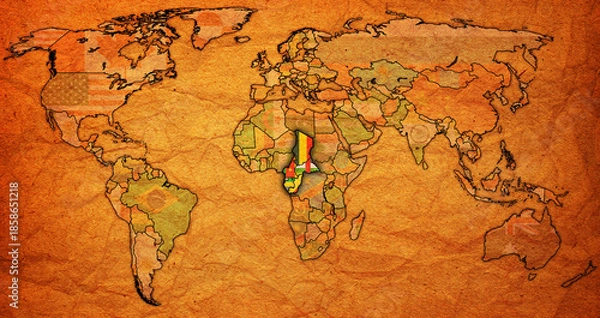 Obraz CEMAC member coutries on world map