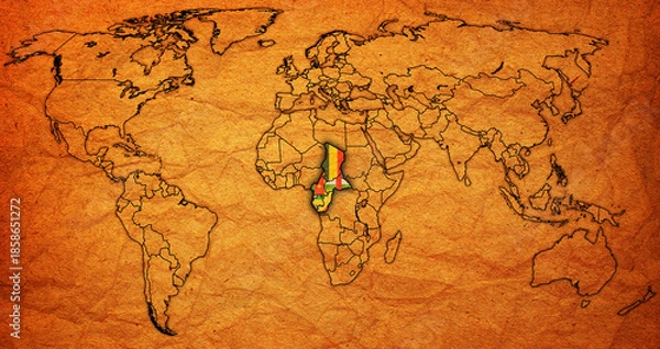 Obraz CEMAC member coutries on world map