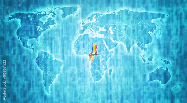 Obraz CEMAC member coutries on world map