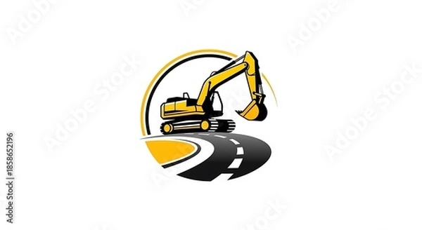 Obraz Excavator Road Logo.