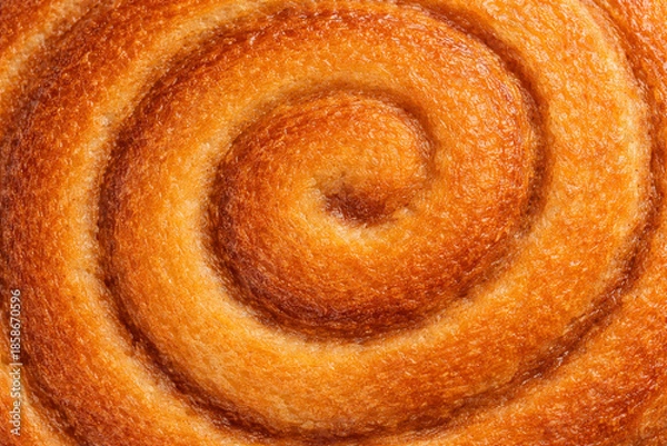 Obraz シナモンロールの渦巻き焼き面のマクロ質感背景